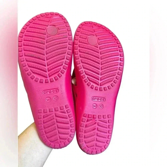 Crocs iconic comfort flip-flops pink Size 10 - Picture 6 of 8